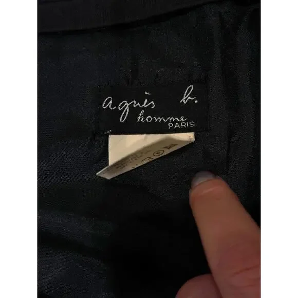 Agnès b Homme Dress Pants Mens 48 Black Wool France Tailored Classic Designer